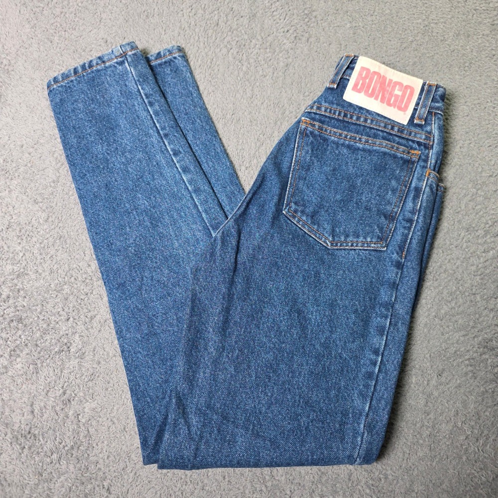 Bongo Womens Size 3 Vintage High Waisted Tapered Leg Jeans Blue Made in USA